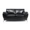 Sofa 2 plazas NUEVA YORK de color negro y de cuero de b&uacute;falo