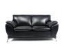 Sofa 2 plazas NUEVA YORK de color negro y de cuero de b&uacute;falo