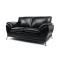 Sofa 2 plazas NUEVA YORK de color negro y de cuero de b&uacute;falo
