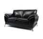 Sofa 2 plazas NUEVA YORK de color negro y de cuero de b&uacute;falo