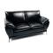 Sofa 2 plazas NUEVA YORK de color negro y de cuero de b&uacute;falo