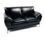 Sofa 2 plazas NUEVA YORK de color negro y de cuero de b&uacute;falo