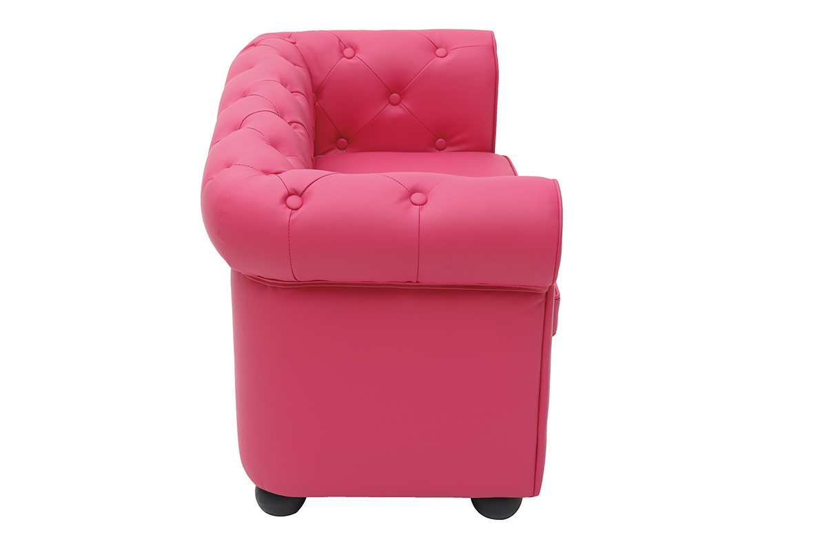 Sof&aacute; BABY CHESTERFIELD  2 plazas de color frambuesa 
