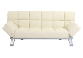 Sofa-cama 3 plazas MANHATTAN color beige y de cuero