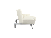 sofa-cama 3 plazas MANHATTAN color blanco y de cuero