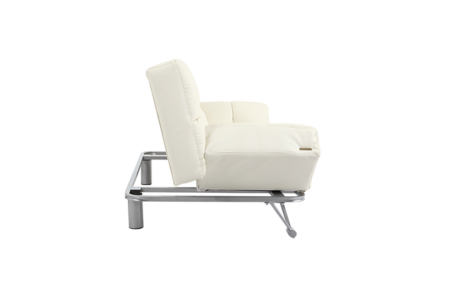 sofa-cama 3 plazas MANHATTAN color blanco y de cuero