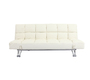 sofa-cama 3 plazas MANHATTAN color blanco y de cuero