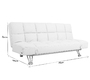 sofa-cama 3 plazas MANHATTAN color blanco y de cuero