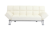 sofa-cama 3 plazas MANHATTAN color blanco y de cuero