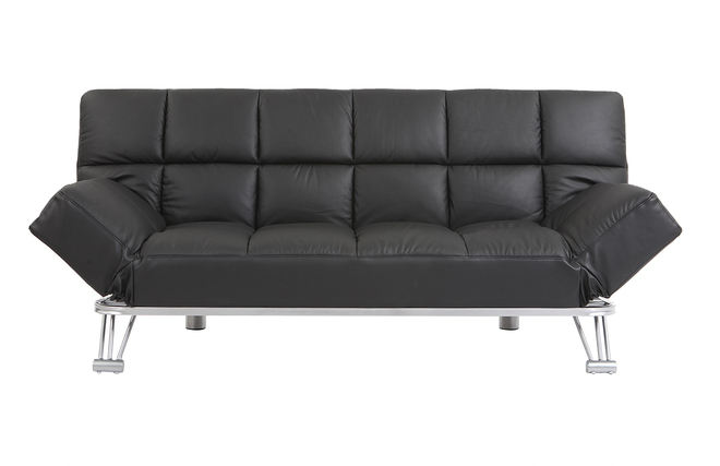 Sofa-cama 3 plazas MANHATTAN color negro y cuero