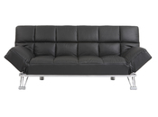 Sofa-cama 3 plazas MANHATTAN color negro y cuero