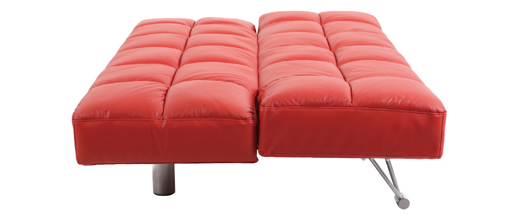 Sofa-cama 3 plazas MANHATTAN color rojo-cuero