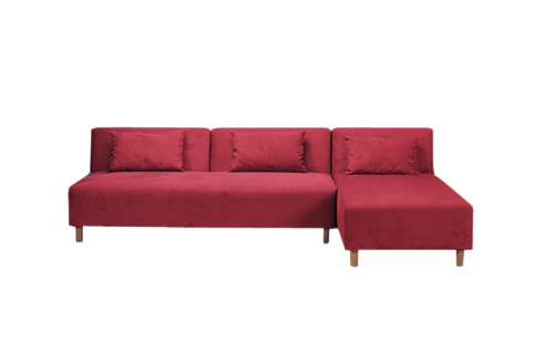 Sof&aacute;-cama  rinconero  frambuesa de micro fibras HOUSTON