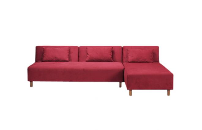 Sof&aacute;-cama  rinconero  frambuesa de micro fibras HOUSTON