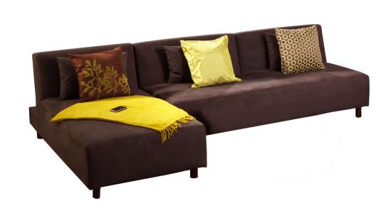 Sof&aacute;-cama rinconero  HOUSTON chocolate de micro fibras  image 1