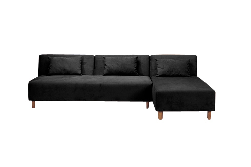 Sof&aacute;-cama rinconero HOUSTON negro de micro fibras  image 1