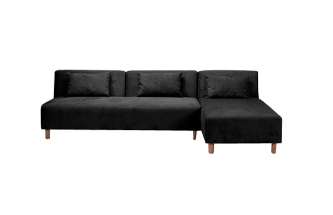 Sof&aacute;-cama rinconero HOUSTON negro de micro fibras 