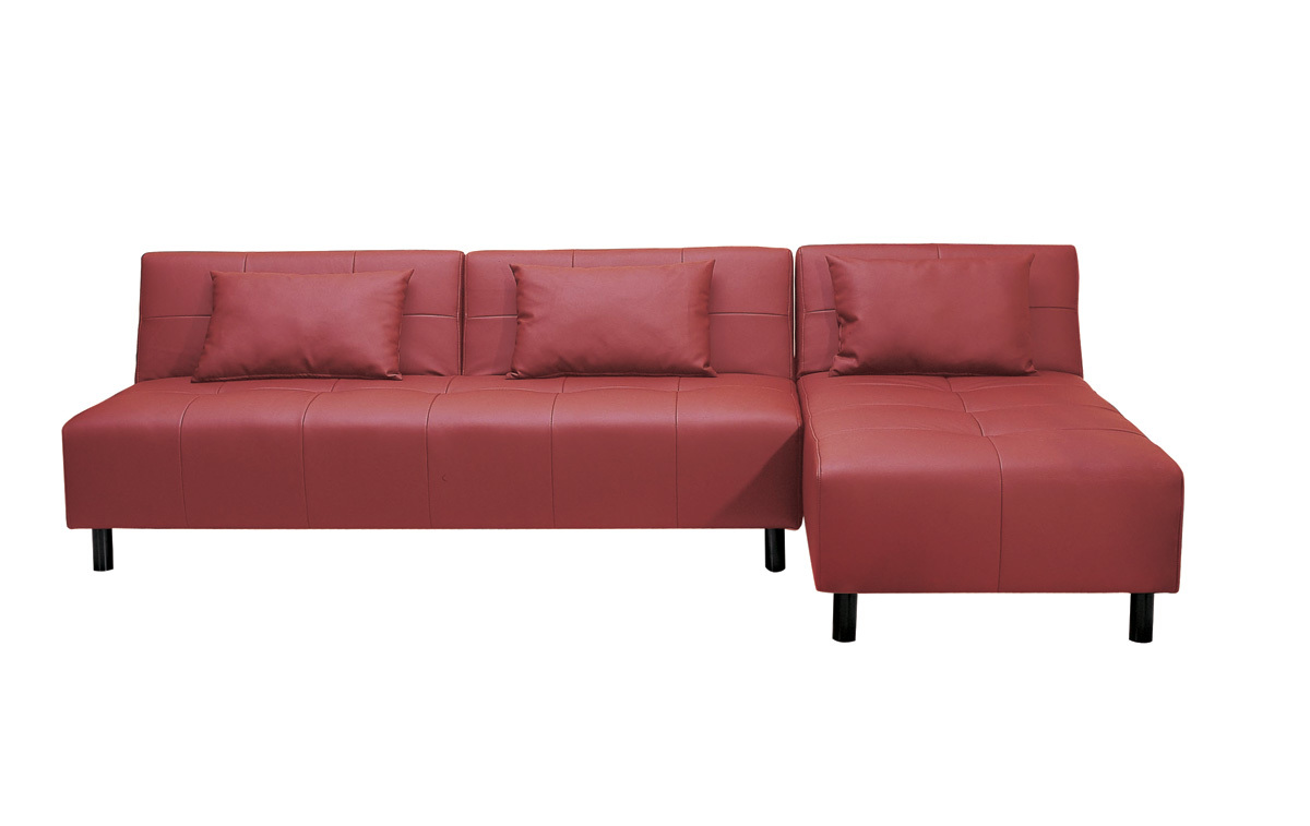 Sof&aacute;-cama rinconero HOUSTON rojo de poliuretano  image 1