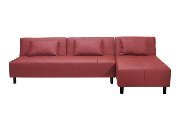 Sof&aacute;-cama rinconero HOUSTON rojo de poliuretano 