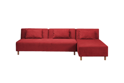 Sof&aacute;-cama rinconero rojo de micro- fibras HOUSTON