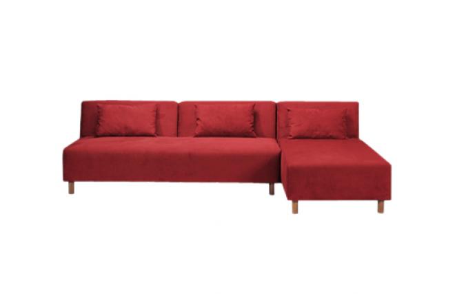 Sof&aacute;-cama rinconero rojo de micro- fibras HOUSTON