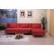 Sof&aacute;-cama rinconero rojo de micro- fibras HOUSTON