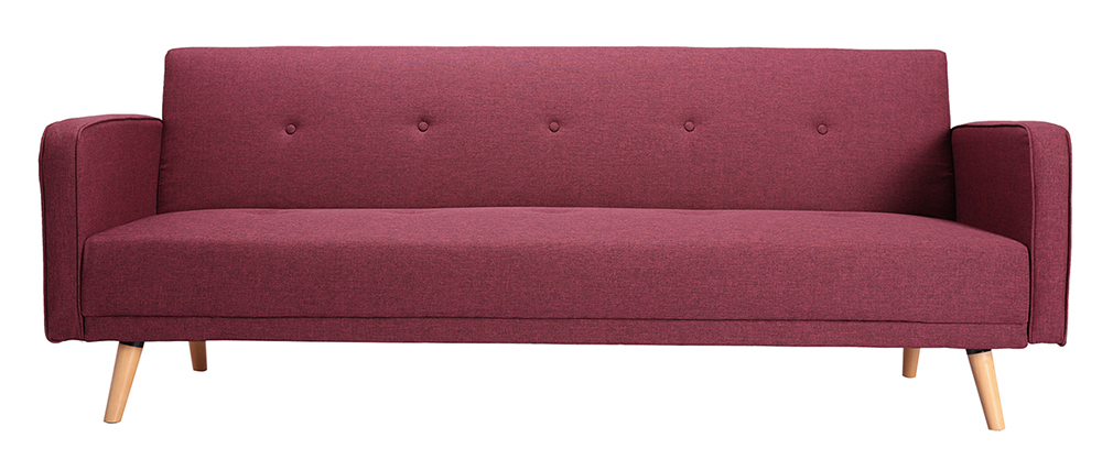 Sofá convertible 3 plazas diseño escandinavo cereza ULLA - Miliboo