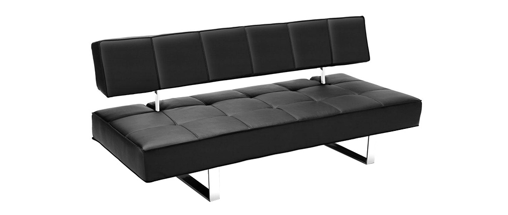 Sofá convertible de diseño color negro BROADWAY - Miliboo