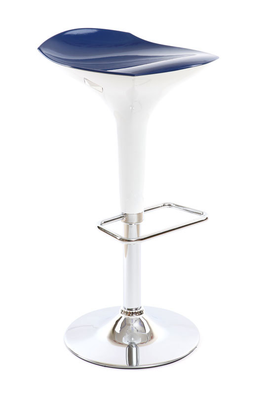 Taburete de bar de dise&ntilde;o azul y blanco VENUS
