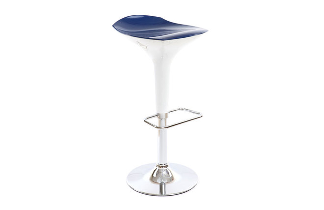 Taburete de bar de dise&ntilde;o azul y blanco VENUS