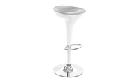 Taburete de bar de dise&ntilde;o plateado y blanco JUPITER