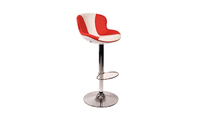 Taburete de bar de dise&ntilde;o ROCKY blanco y rojo 