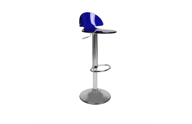 Taburete de bar ORION de metacrilato azul transparente