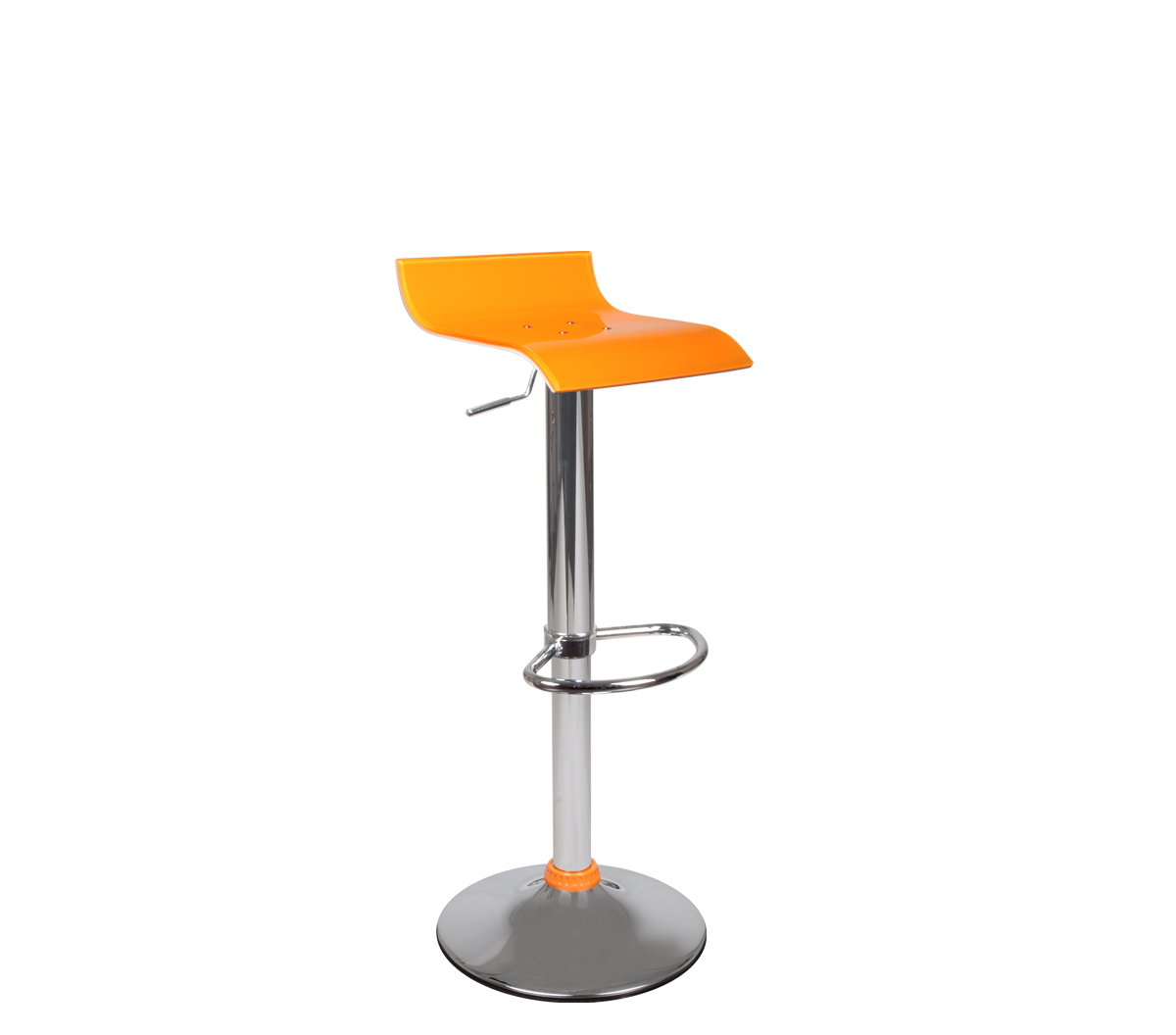 Taburete de bar VEGA bicolor naranja y blanco