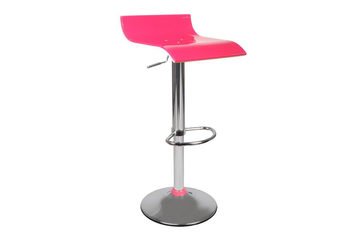 Taburete de bar VEGA bicolor rosa y blanco