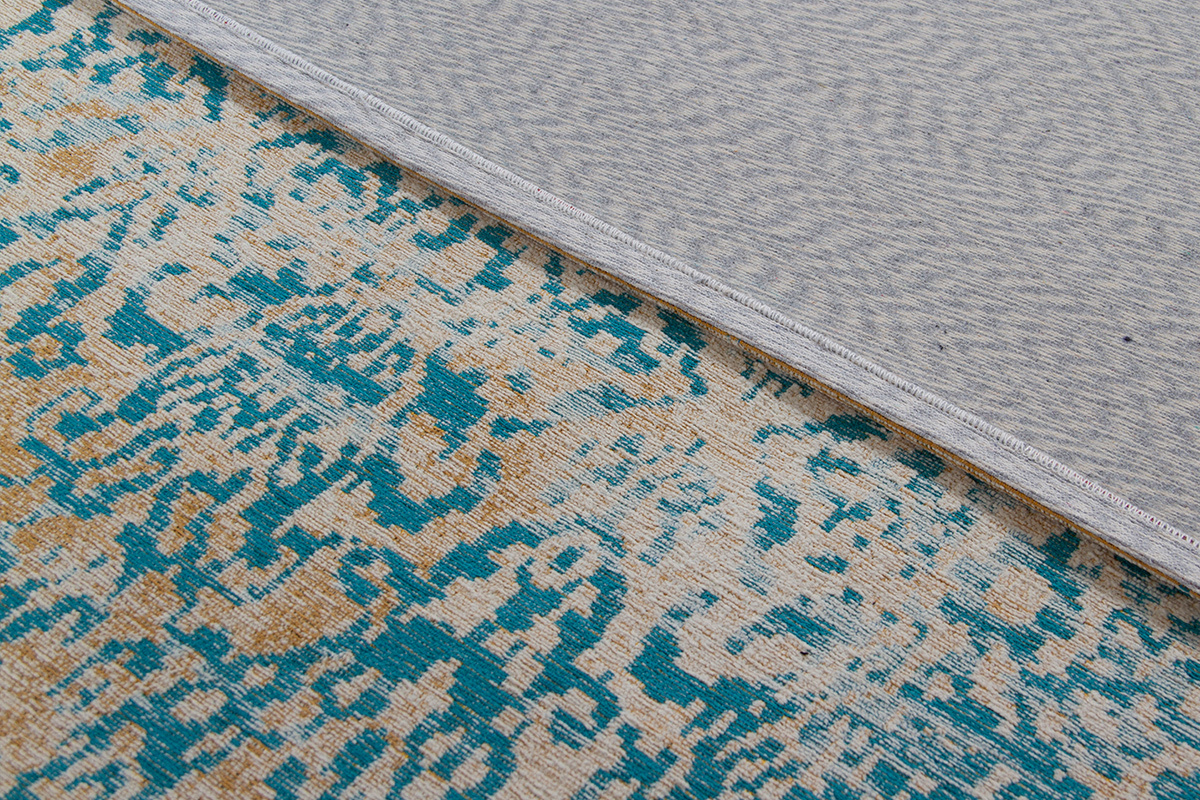 Alfombra abstracta de color crudo y azul 160נ230cm AZUR