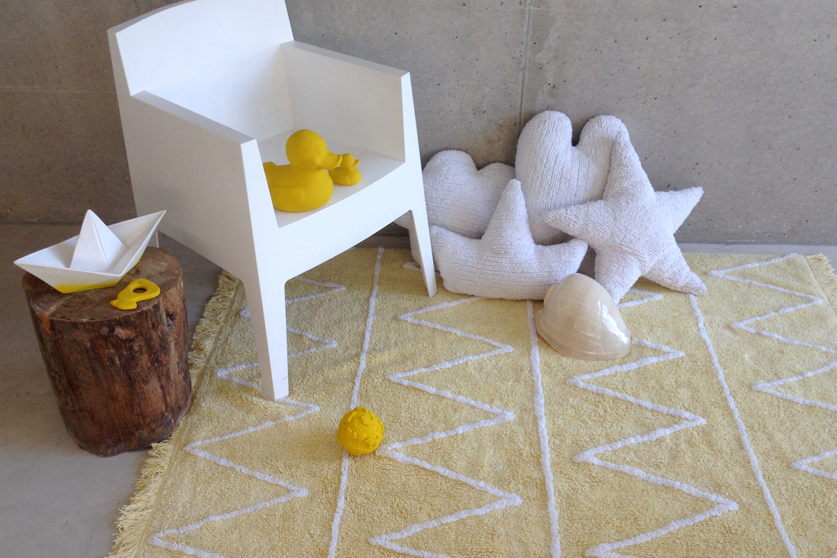 Alfombra algodn 120x160cm amarillo ALISHIA