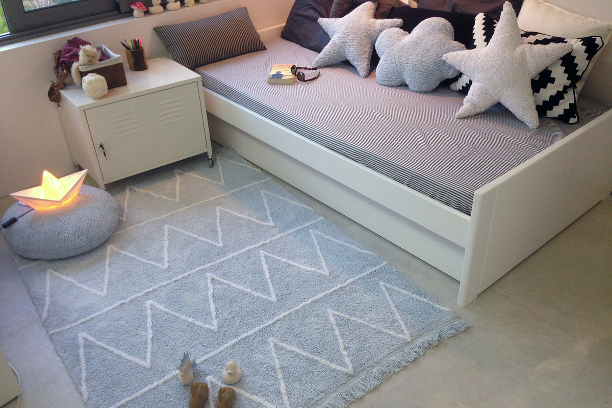 Alfombra algodn 120x160cm azul ALISHIA