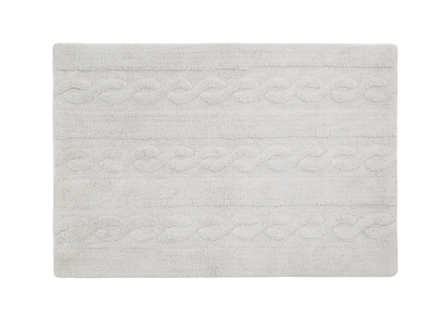 Alfombra algod&oacute;n 120x160cm gris perla INES