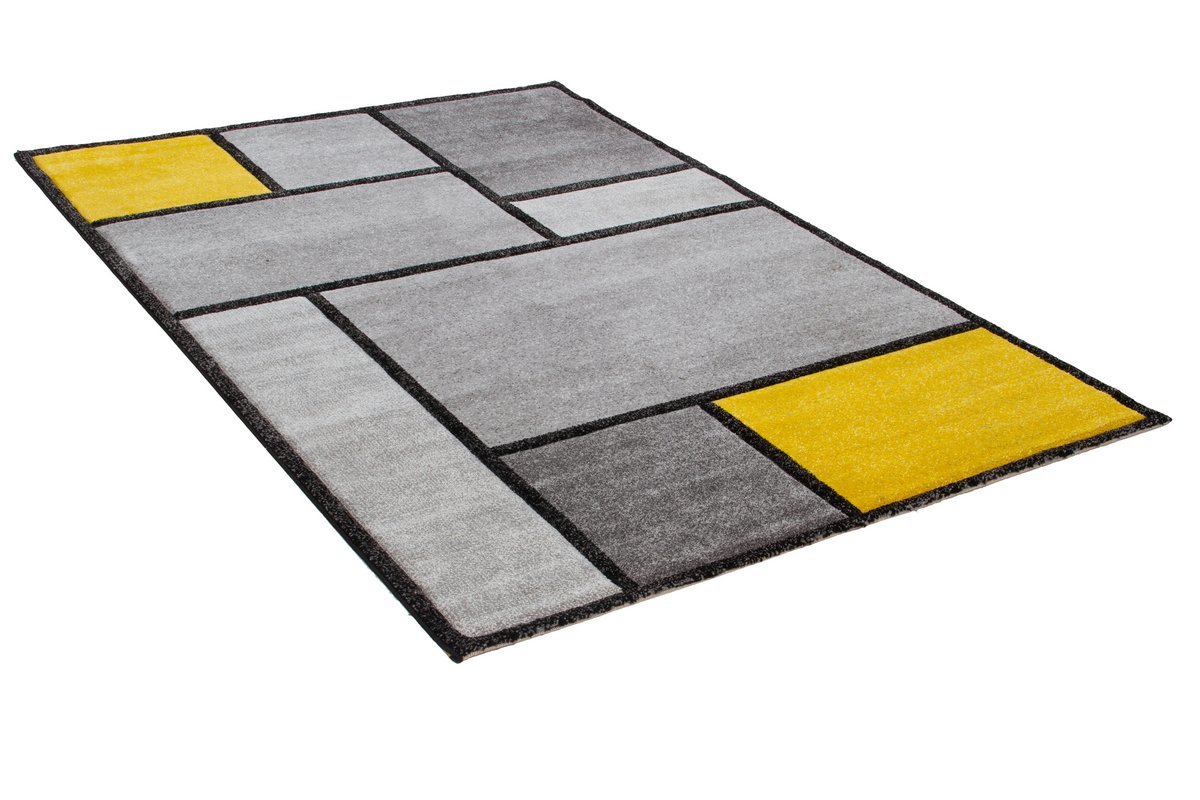 Alfombra amarillo y gris 160 x 230 cm - CUBIK