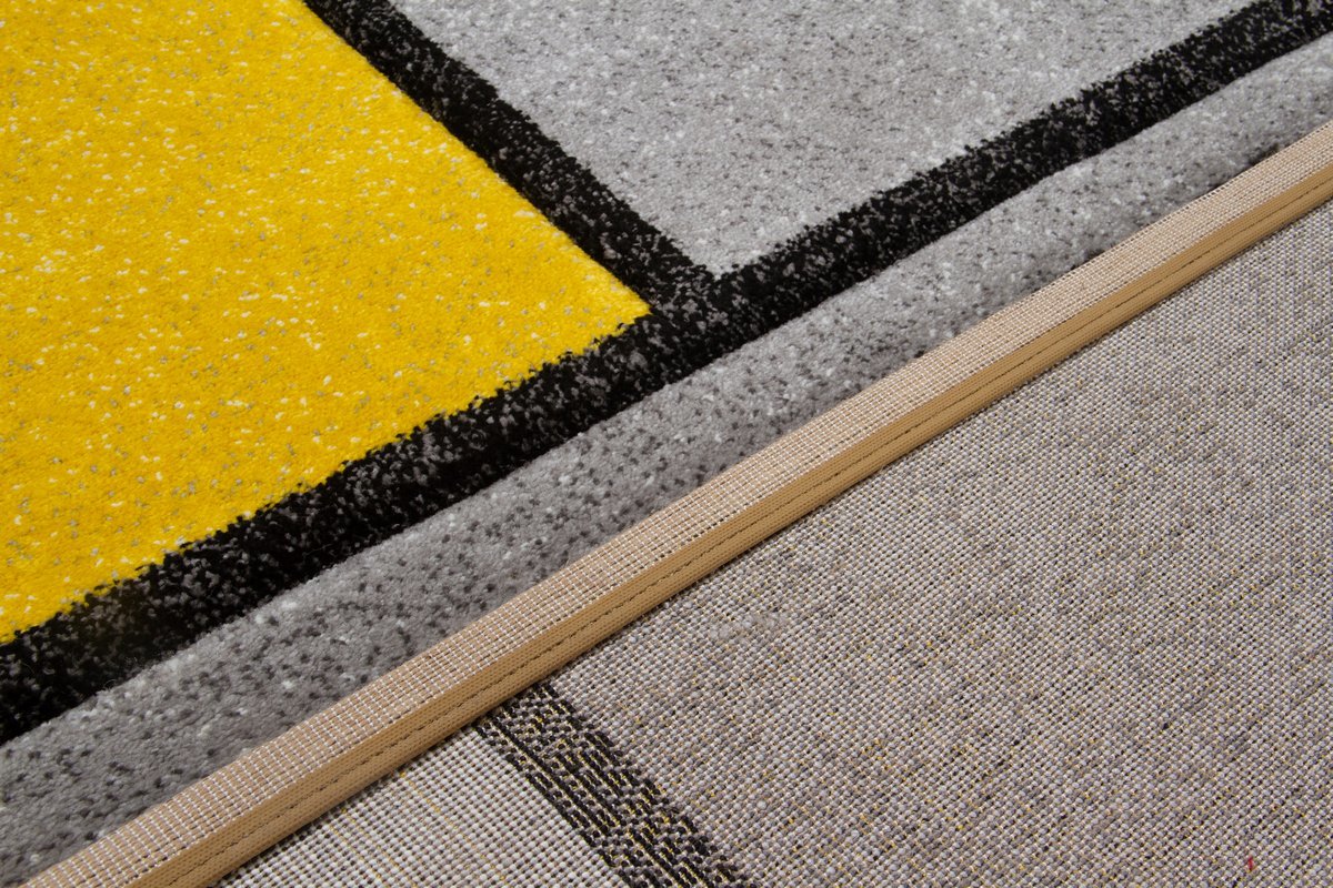 Alfombra amarillo y gris 160 x 230 cm - CUBIK