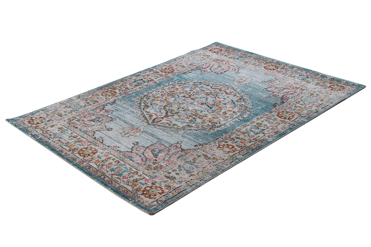 Alfombra azul con dibujo multicolor 160נ230cm TAET
