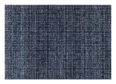 Alfombra azul con motivos gr&aacute;ficos 160 x 230 cm SAPHIR
