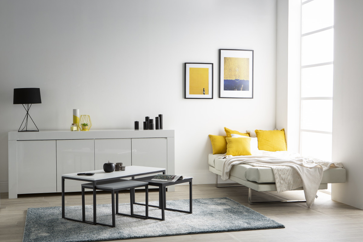 Alfombra azul en polipropileno 160x230 cm CHLOE