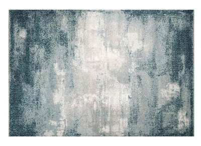Alfombra azul en polipropileno 160x230 cm WAPI - Alfombra azul en polipropileno 160x230 cm WAPI