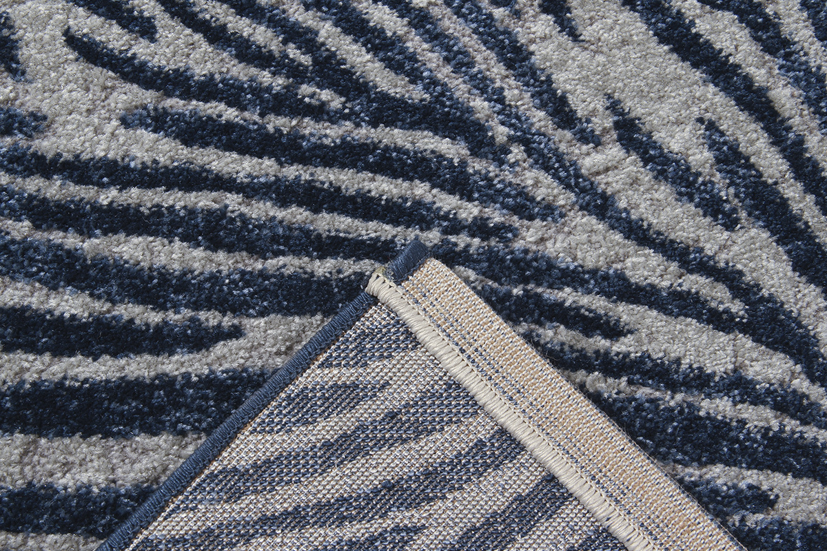 Alfombra azul y gris con motivos 160 x 230 cm SEA