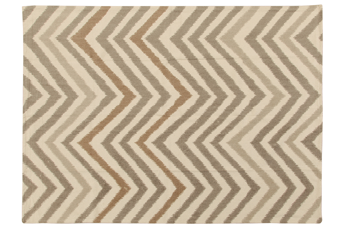 Alfombra beige con motivos 140 x 200 cm ZIGZAG