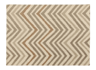 Alfombra beige con motivos 140 x 200 cm ZIGZAG - Alfombra beige con motivos 140 x 200 cm ZIGZAG
