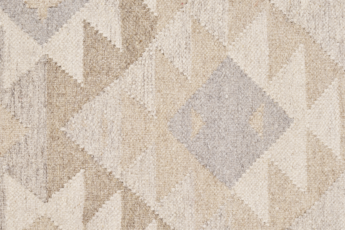 Alfombra bereber beige con motivos de lana y algodn 160 x 230 cm MAKA