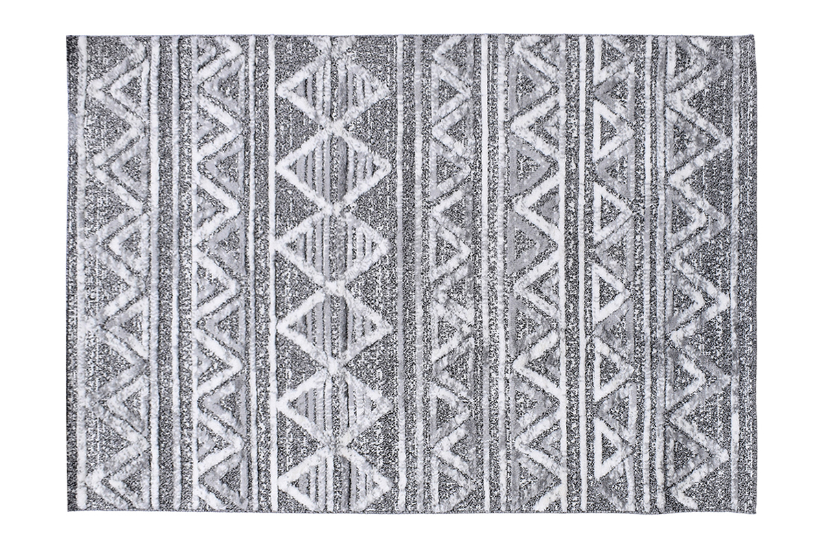 Alfombra bereber con relieve blanco y gris 160נ230cm ERGA